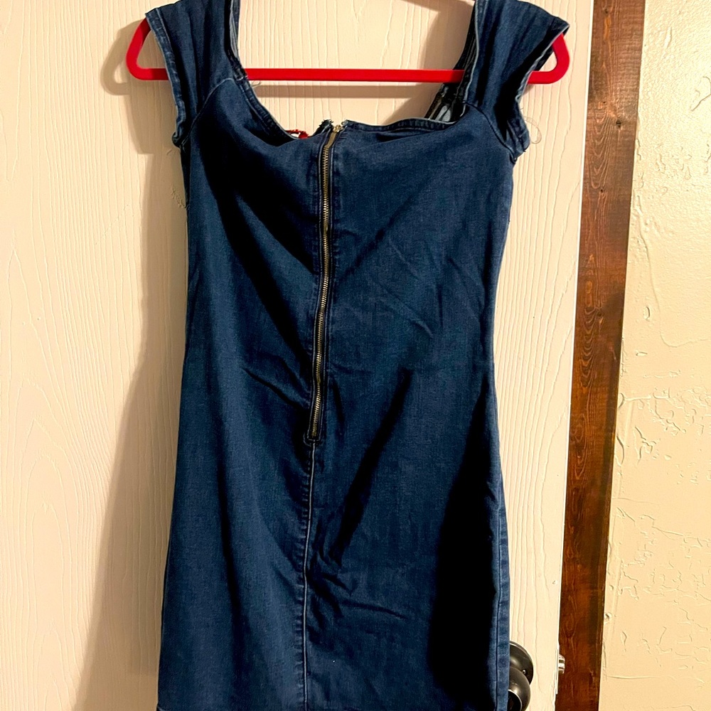 short denim dress